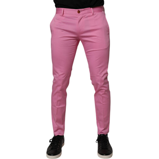 Dolce & Gabbana Pink Cotton Slim Fit Men Dress Formal Pants PAN75194-48