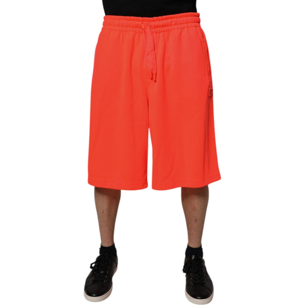 Dolce & Gabbana Red Polyester Mid Waist Men Bermuda Shorts PAN75718-50