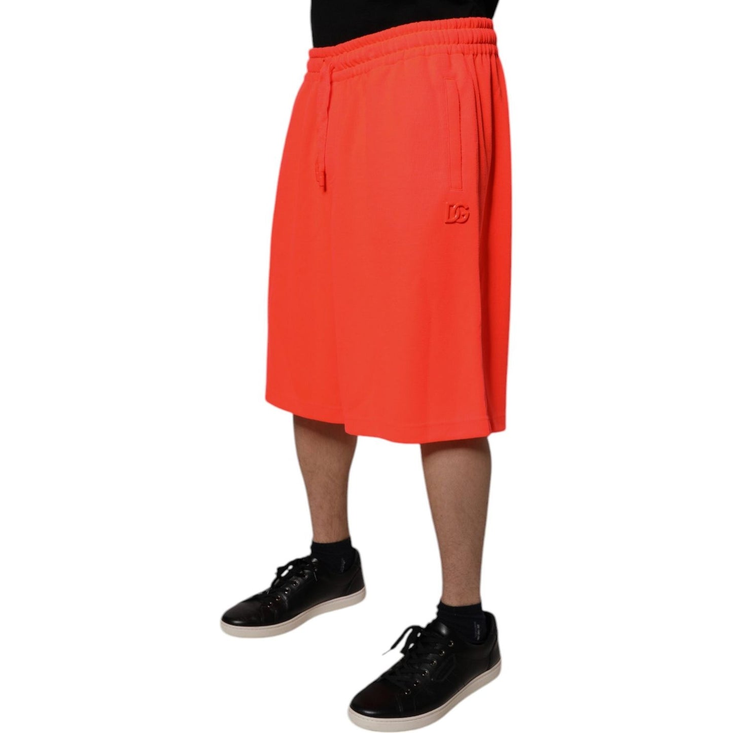 Dolce & Gabbana Red Polyester Mid Waist Men Bermuda Shorts PAN75718-50