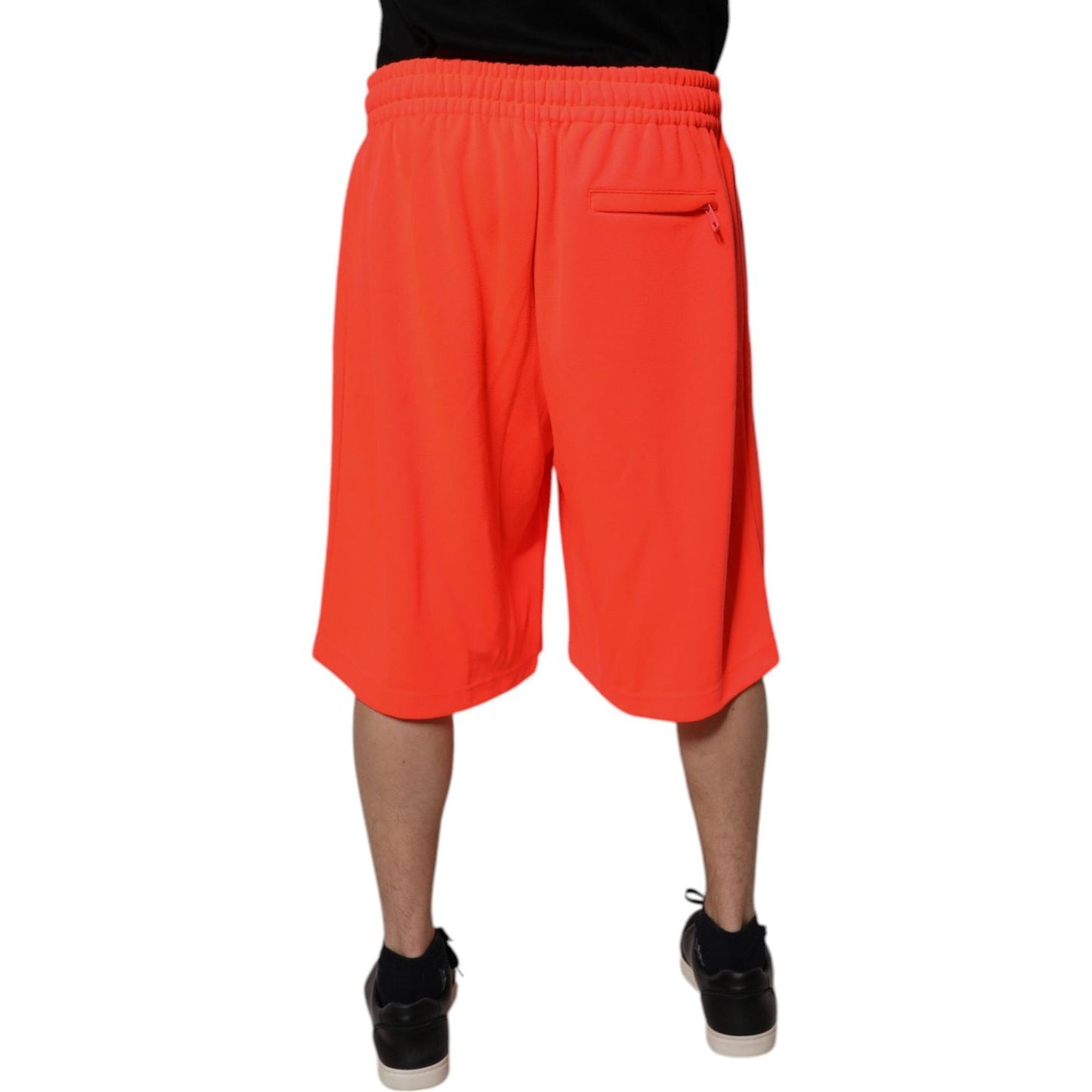 Dolce & Gabbana Red Polyester Mid Waist Men Bermuda Shorts PAN75718-50