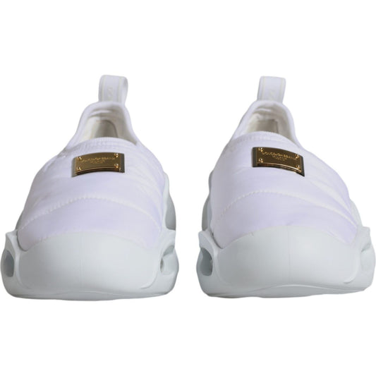 Dolce & Gabbana White Padded Fabric Low Top Sneakers Shoes LA12171-39