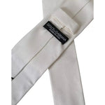 Dolce & Gabbana White Silk Classic Adjustable Men Tie Dolce & Gabbana Gray