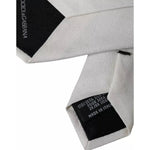 Dolce & Gabbana White Silk Classic Adjustable Men Tie Dolce & Gabbana Gray