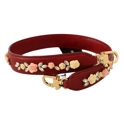 Dolce & Gabbana Floral Crystals Exotic Shoulder Strap Bag Accessory