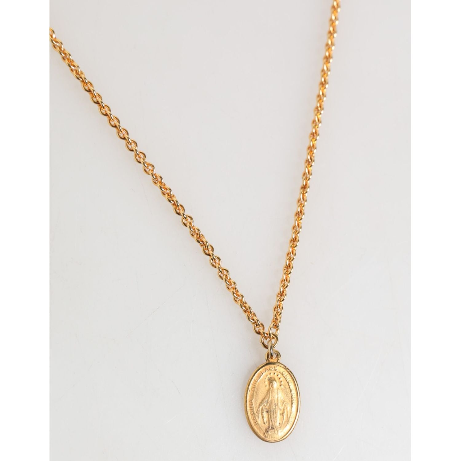 Dolce & Gabbana Gold Medallion Metal Chain Charm Men Pendant Necklace