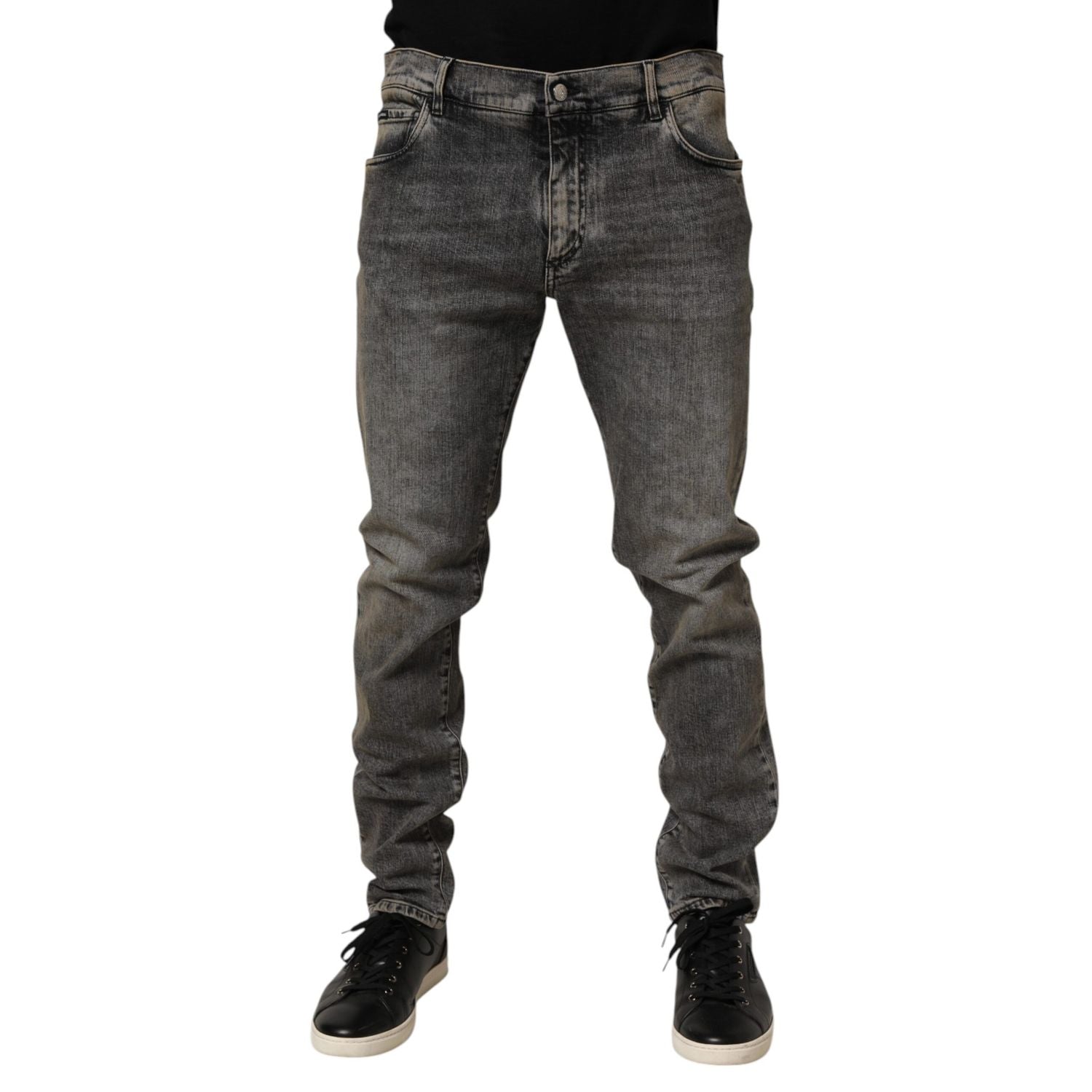 Dolce & Gabbana Gray Cotton Stretch Slim Fit Men Denim Jeans