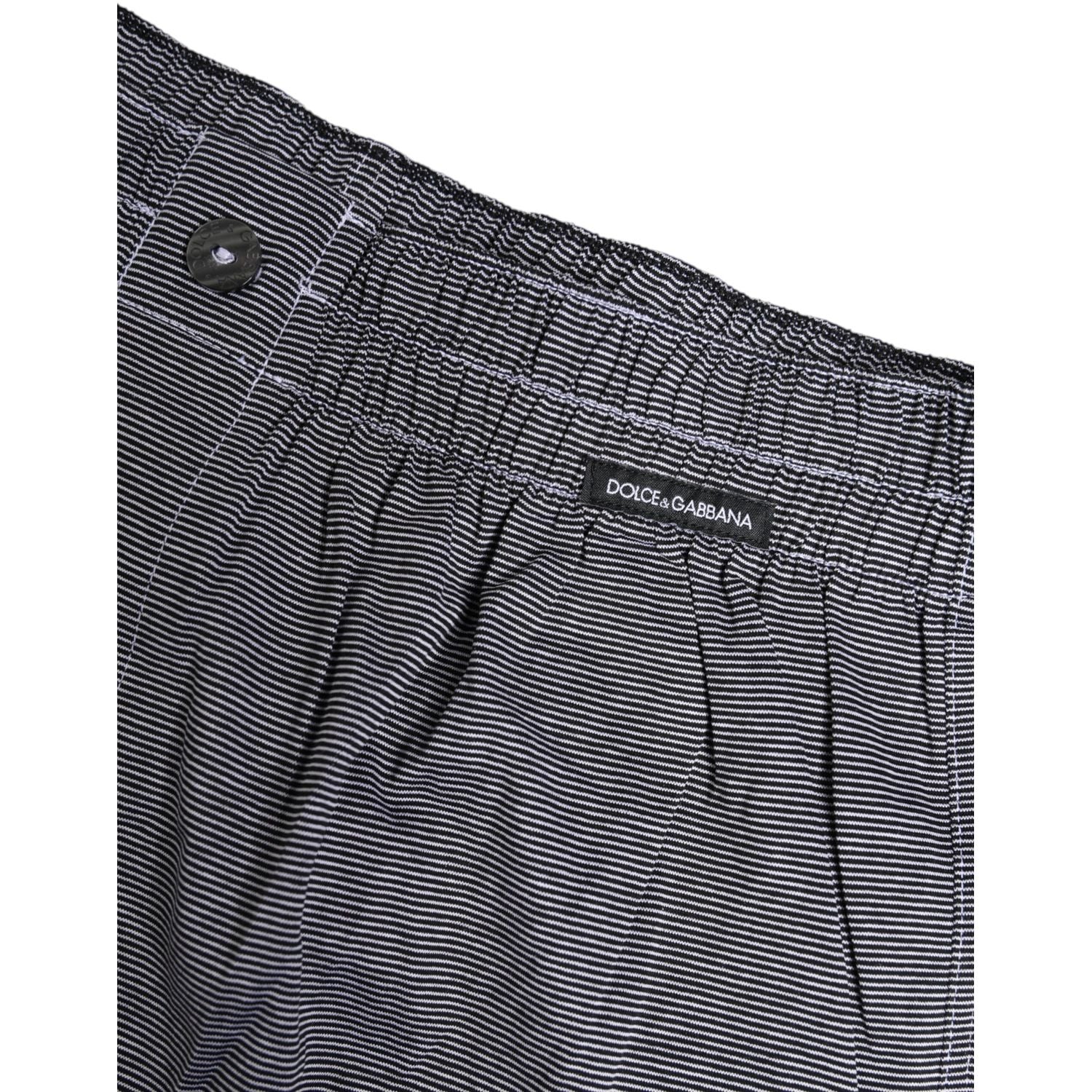Dolce & Gabbana Gray Striped Cotton Regular Boxer Underwear