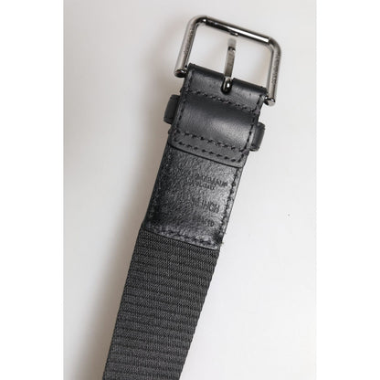 Dolce & Gabbana Green Black Polyester DG Logo Buckle Belt