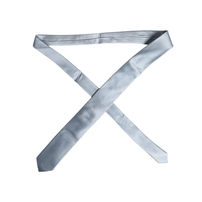 Dolce & Gabbana Light Blue Solid Silk Adjustable Necktie Tie