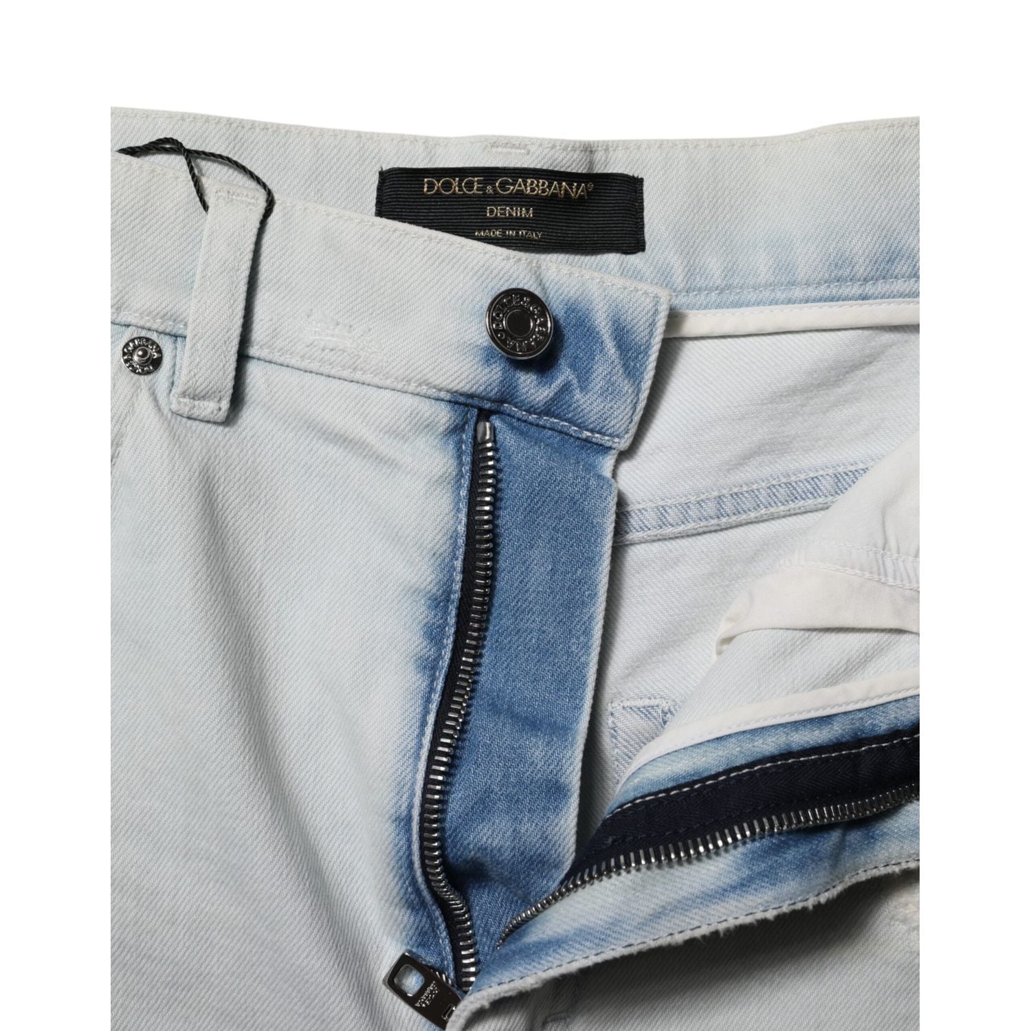 Dolce & Gabbana Light Blue Washed Denim Cotton Hot Pants Shorts