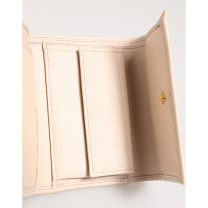 Dolce & Gabbana Light Pink Calf Leather DG Logo French Flap Wallet