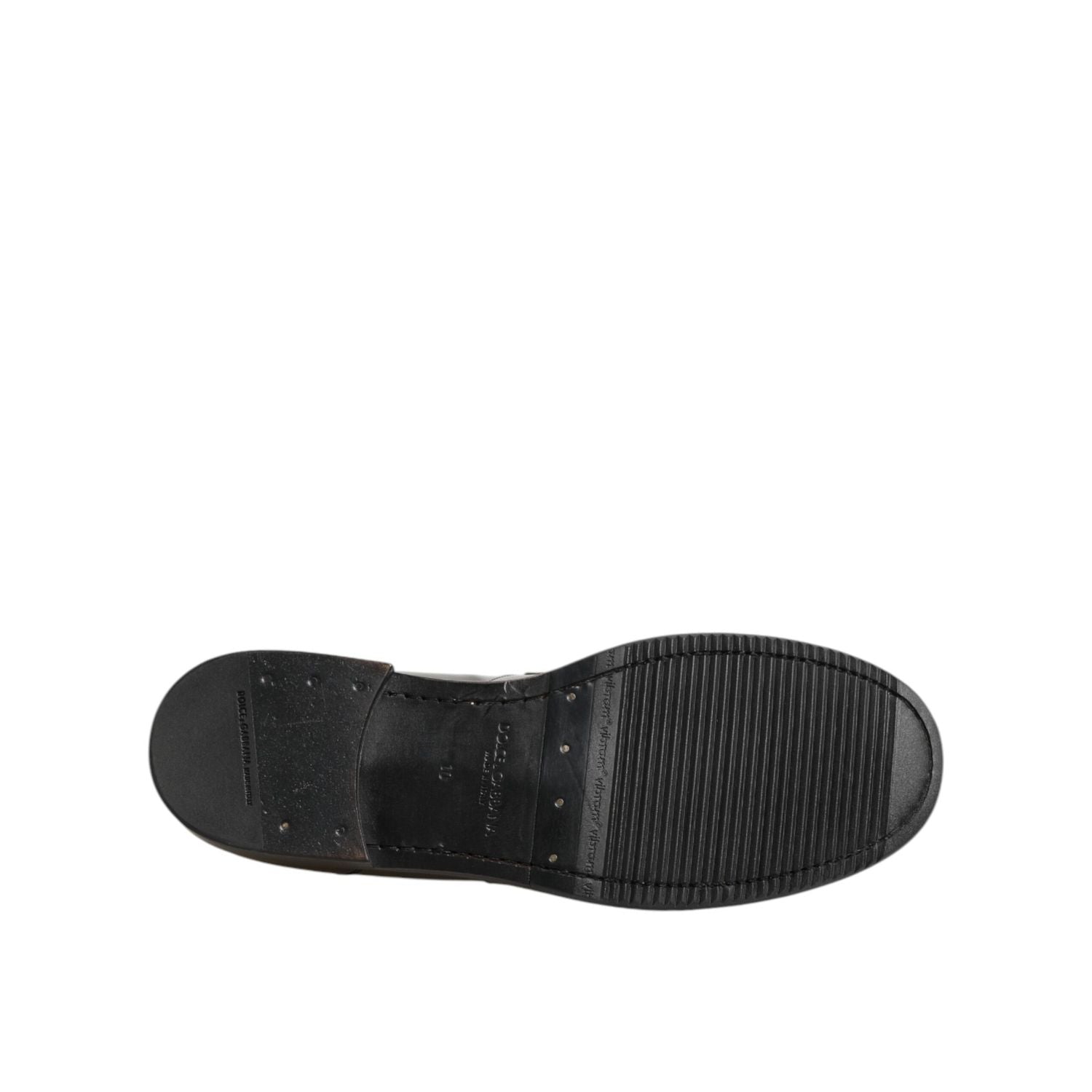 Dolce & Gabbana Metallic Silver Logo Slip On Men Dress Shoes