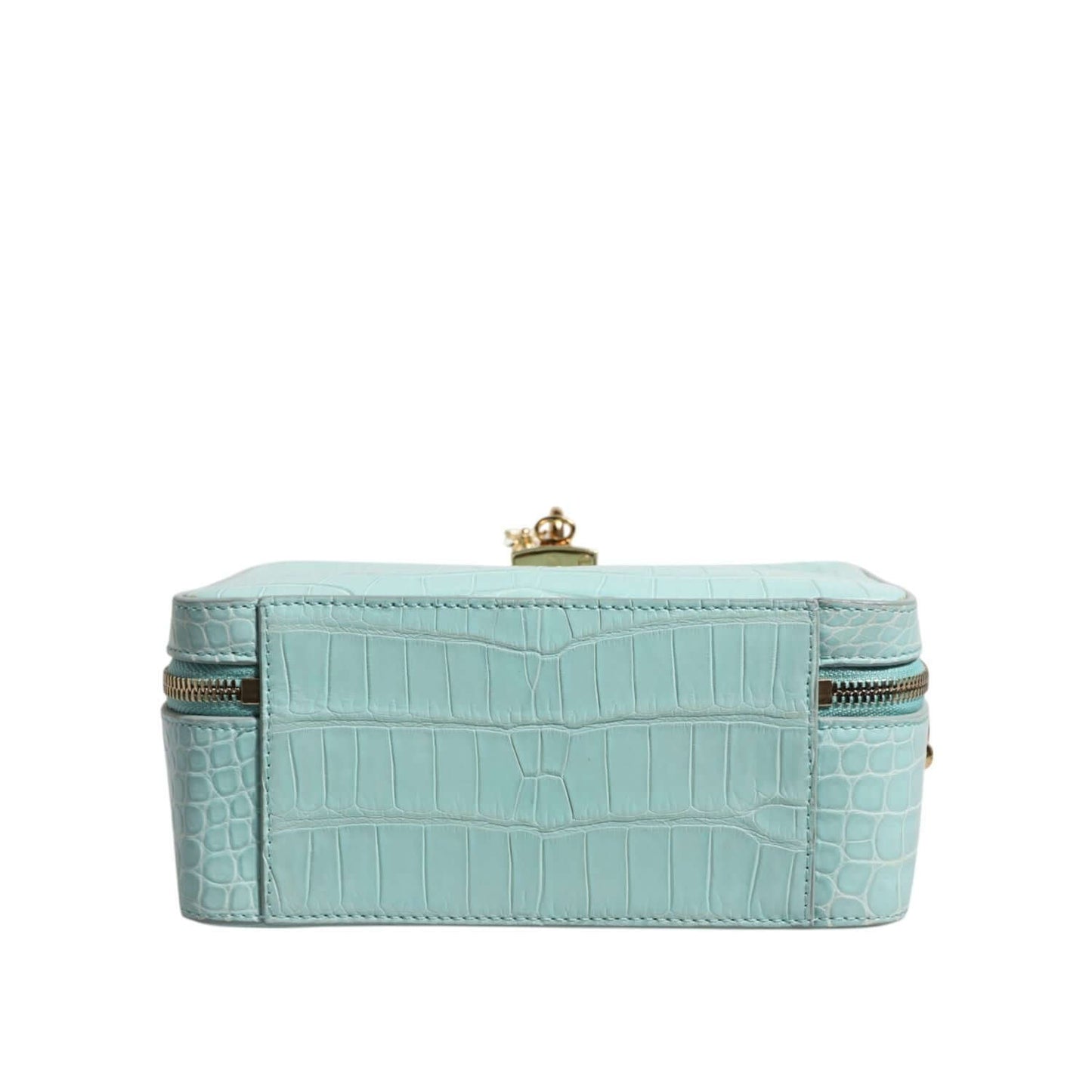 Dolce & Gabbana Mint Green Embossed Leather Padlock Shoulder Bag