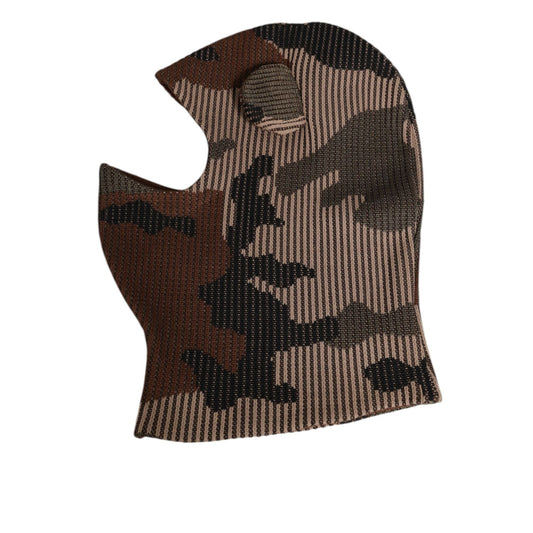 Dolce & Gabbana Multicolor Camouflage Balaclava Mask Men Cap One Size Hat, striking design for outdoor activities or stylish winter looks.