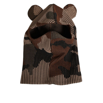 Dolce & Gabbana Multicolor Camouflage Balaclava Mask Men Cap One Size Hat with soft breathable fabric and bold street style.