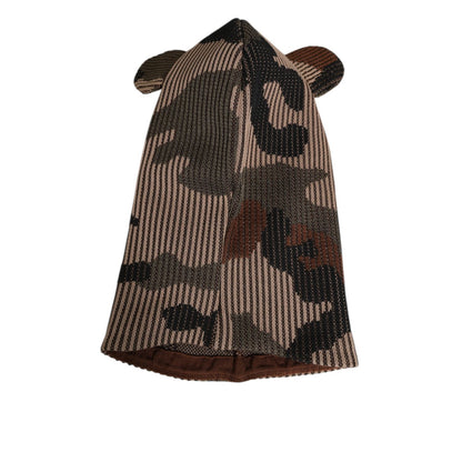 Dolce & Gabbana Multicolor Camouflage Balaclava Mask Men Cap One Size Hat, featuring bold design in soft breathable fabric.