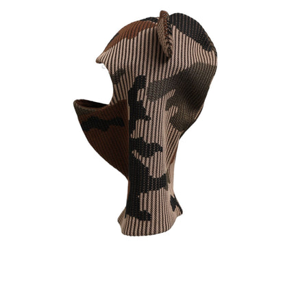 Dolce & Gabbana Multicolor Camouflage Balaclava Mask Men Cap One Size Hat featuring bold street style design in breathable fabric.