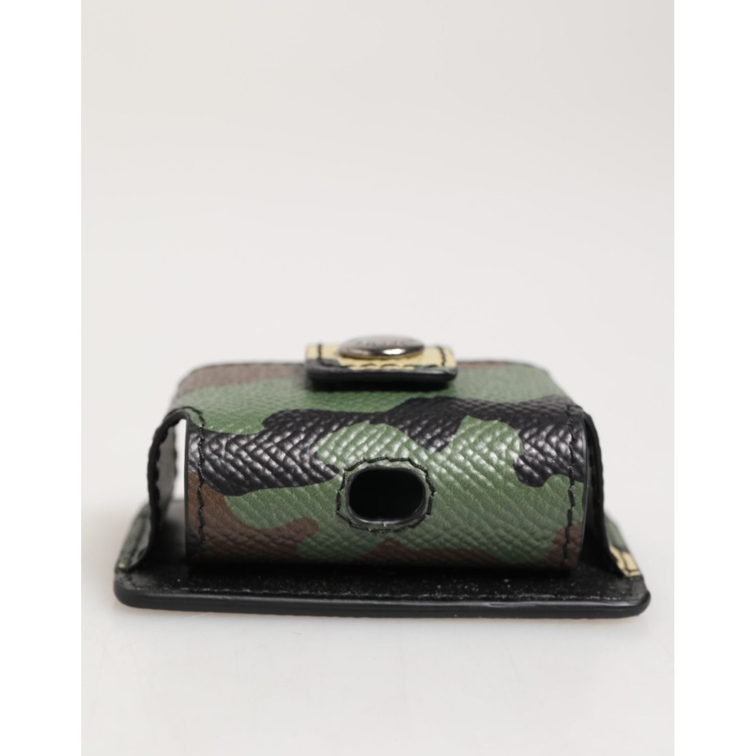 Dolce & Gabbana Multicolor Camouflage Leather Metal Accessory  Airpods Case