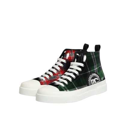 Dolce & Gabbana Multicolor Cotton High Top Men Sneakers Shoes