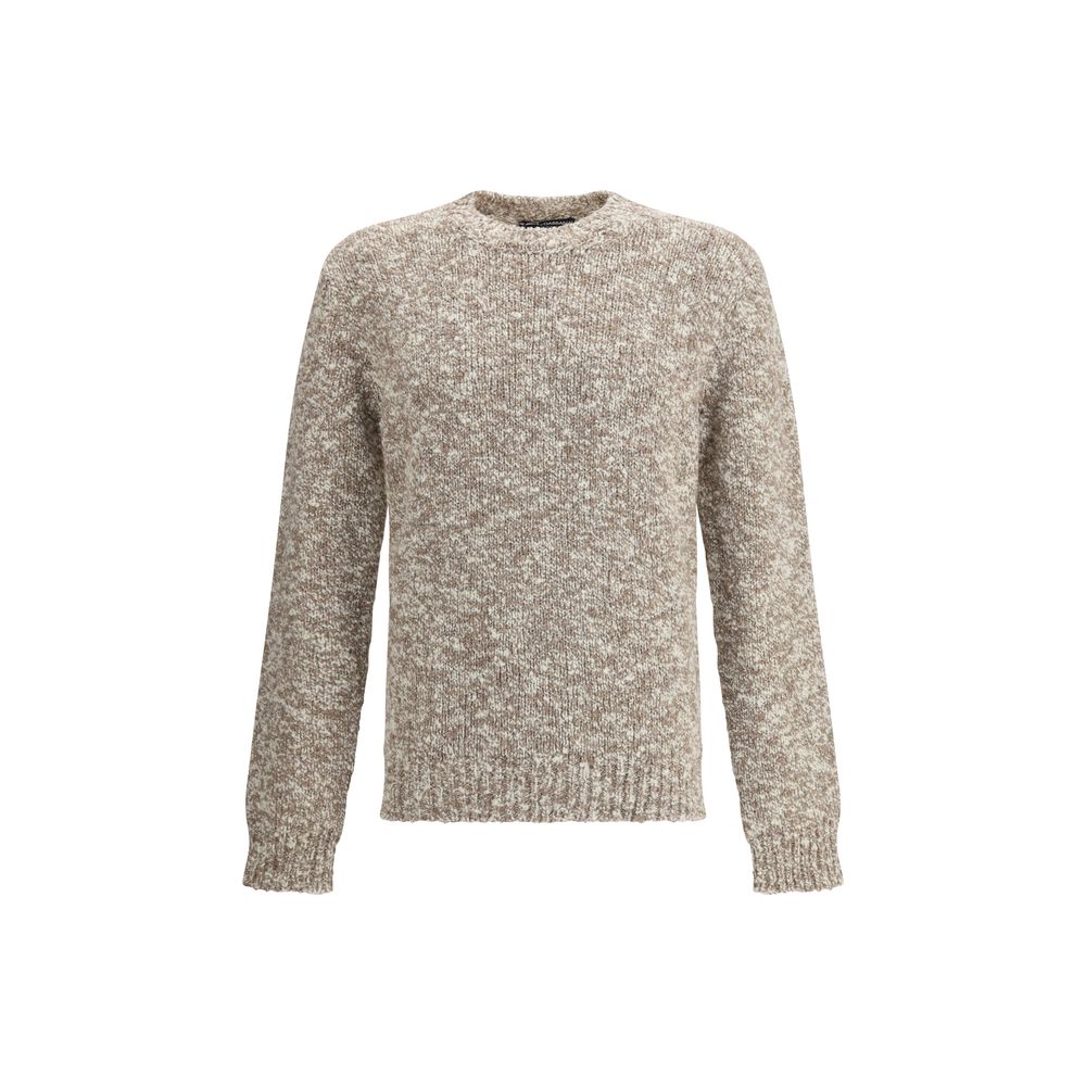 Dolce & Gabbana Multicolor Fleece Wool Sweatshirt with ribbed hem and cuffs, perfect for timeless elegance.
