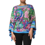 Dolce & Gabbana Multicolor Floral Printed Tunic Blouse Top with vibrant floral design and relaxed fit showcased against a plain background.