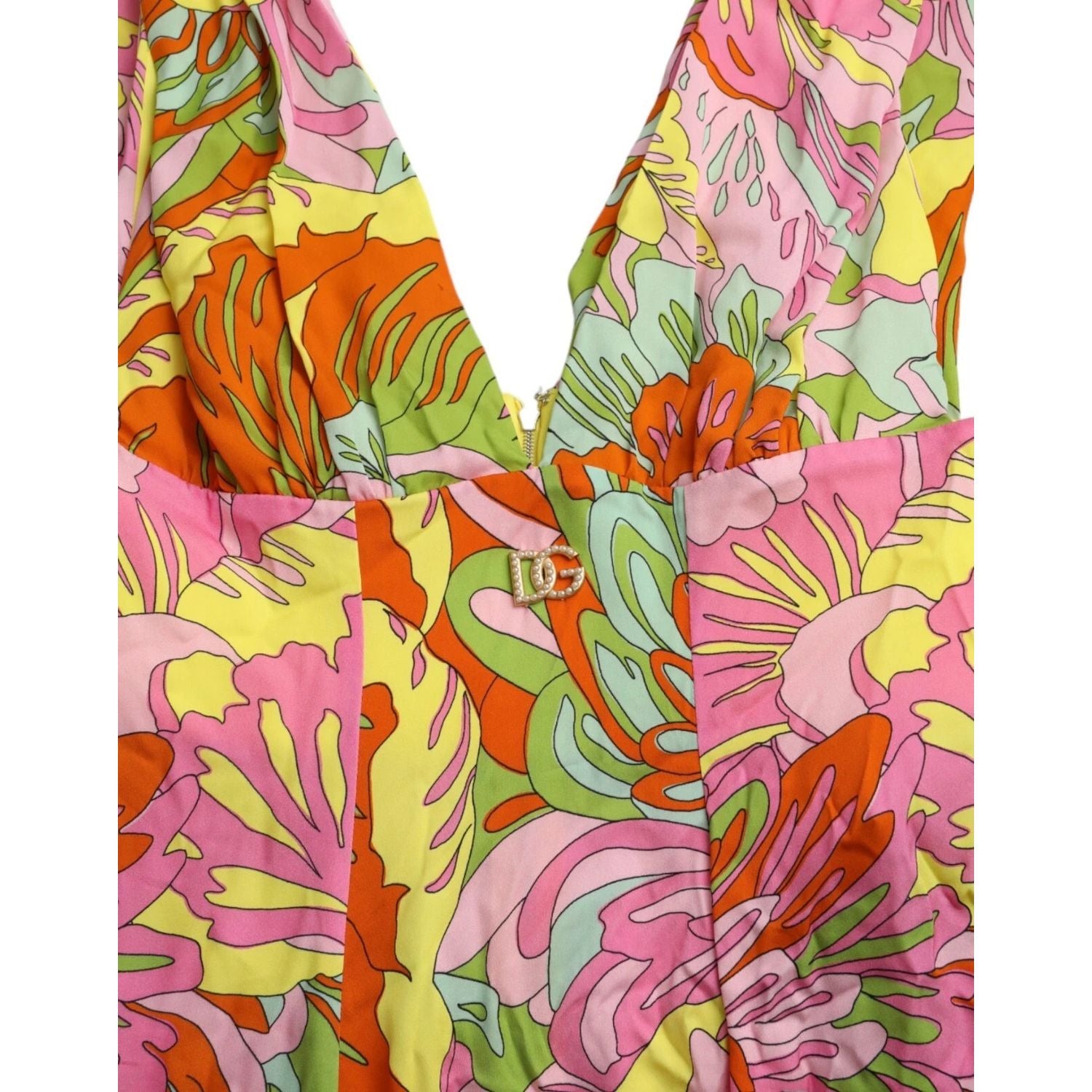 Dolce & Gabbana Multicolor Floral Silk Flared Mini Dress