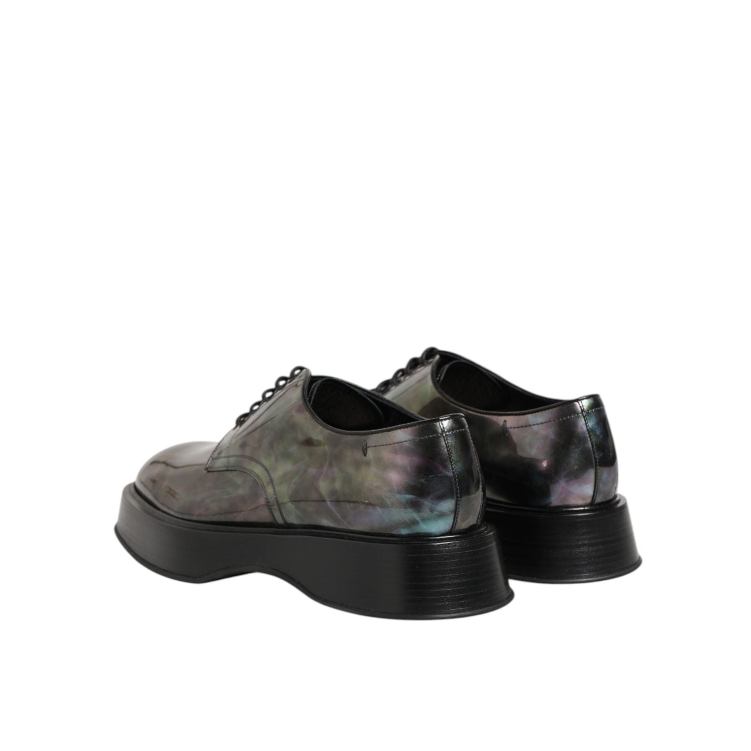 Dolce & Gabbana Multicolor Leather Lace-up Men Formal Derby Shoes