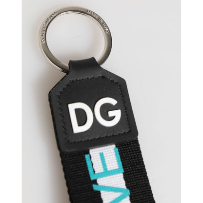 Dolce & Gabbana Multicolor Logo Polyester Brass Holder Keychain Keyring