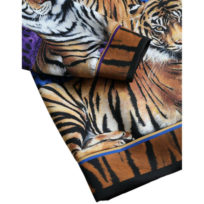 Dolce & Gabbana Multicolor Tiger Hooded Sweatshirt Sweater