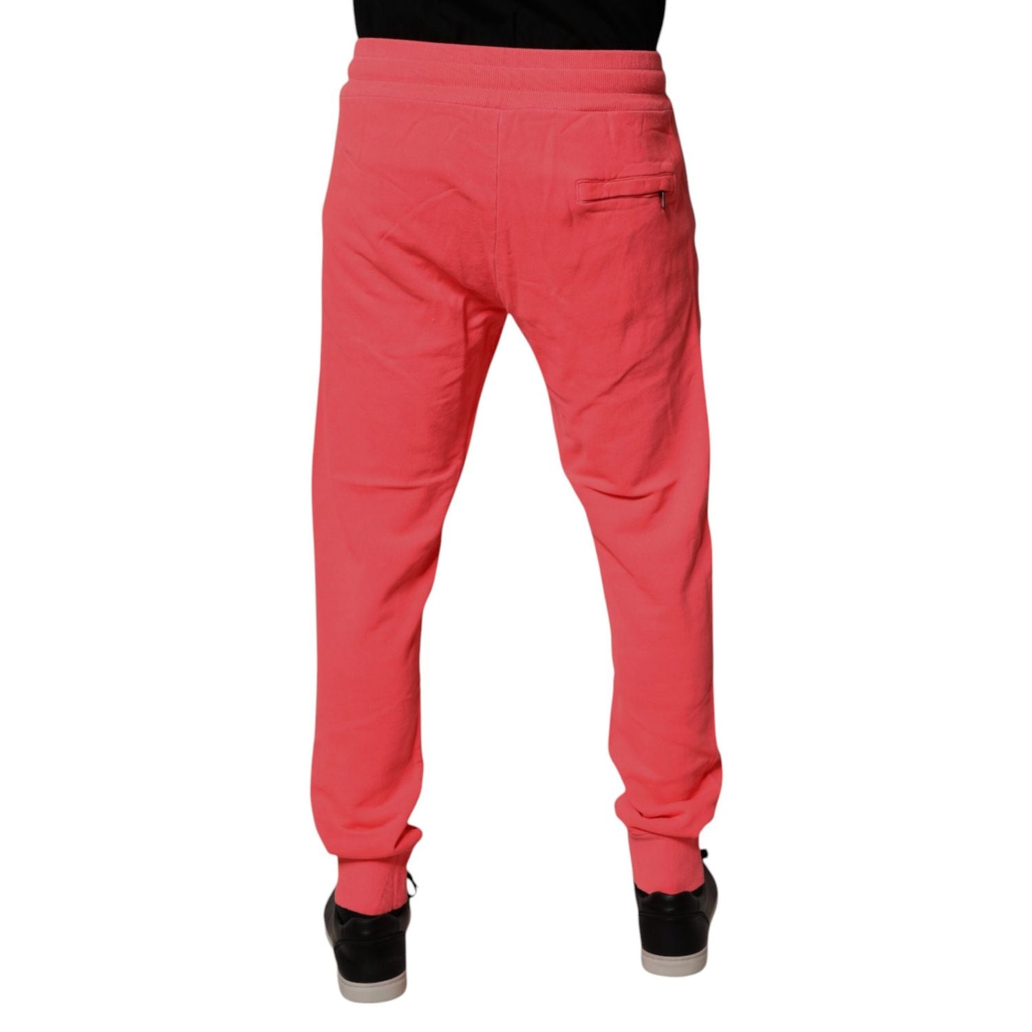 Dolce & Gabbana Neon Red Cotton Jogger Men Sweatpants Pants