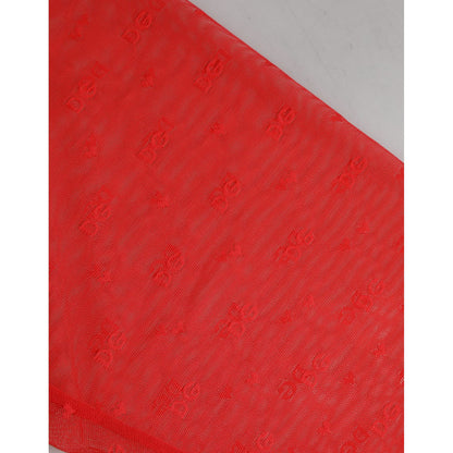 Dolce & Gabbana Red Logo Lace Tight Midi Trousers Underwear