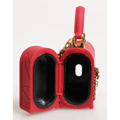 Dolce & Gabbana Red Silicone Devotion Heart Cover Bag Women Airpods Case