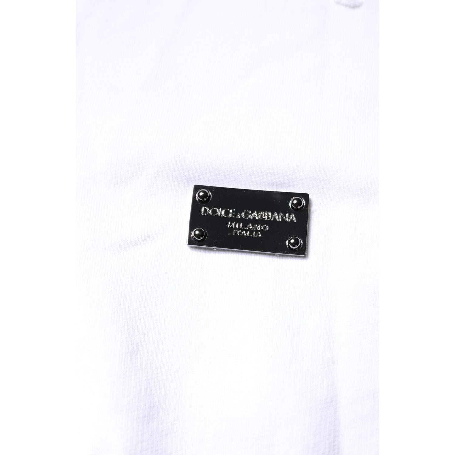 Dolce & Gabbana White Cotton Men Pullover Sweatshirt Sweater
