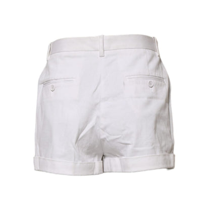 Dolce & Gabbana White Cotton Mid Waist Women Bermuda Shorts