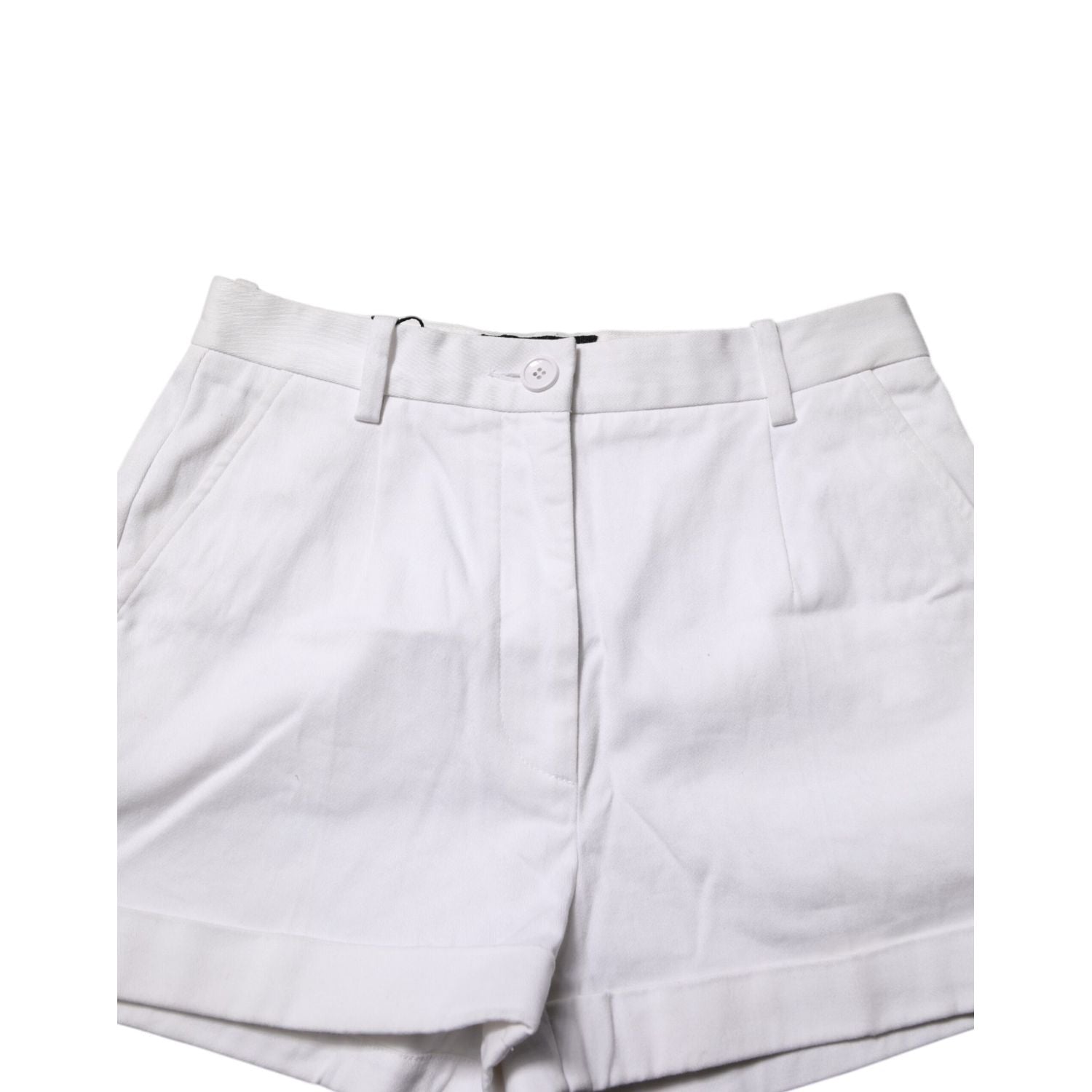 Dolce & Gabbana White Cotton Mid Waist Women Bermuda Shorts