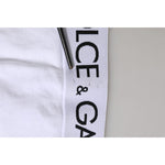 Dolce & Gabbana White Cotton Stretch High Waist Panty Underwear with logo detail, showing minor defect on waistband.
