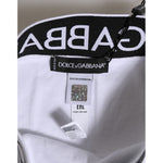 Dolce & Gabbana White Cotton Stretch High Waist Panty Underwear showcasing label and logo details.