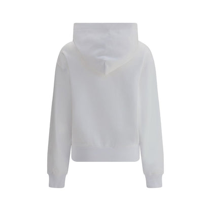 Dolce & Gabbana White Cotton Sweatshirt with embroidered logo, ribbed cuffs, and hem for an urban style and comfort.