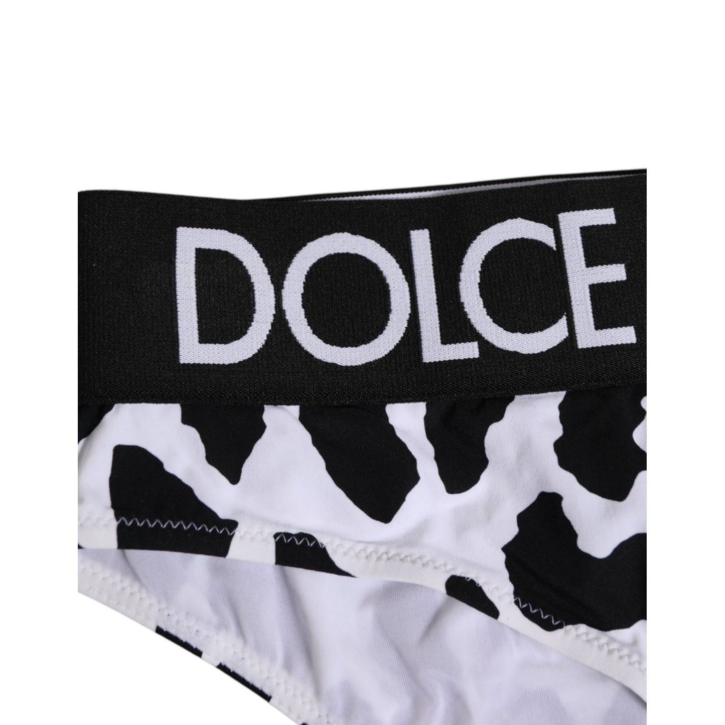 Dolce & Gabbana White Leopard Nylon High Waist Panty Underwear
