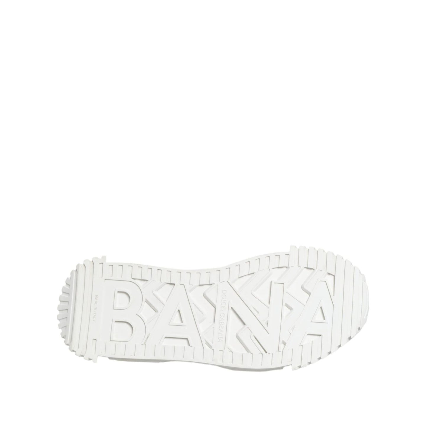 Dolce & Gabbana White NS1 Canvas Leather Embellished Sneakers Shoes