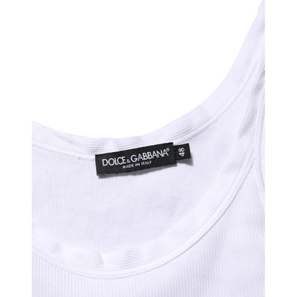 Dolce & Gabbana White Sleeveless Round Neck Tank Top T-shirt