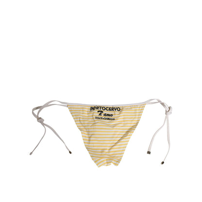 Dolce & Gabbana White Yellow Stripe Tie Side Logo Underwear