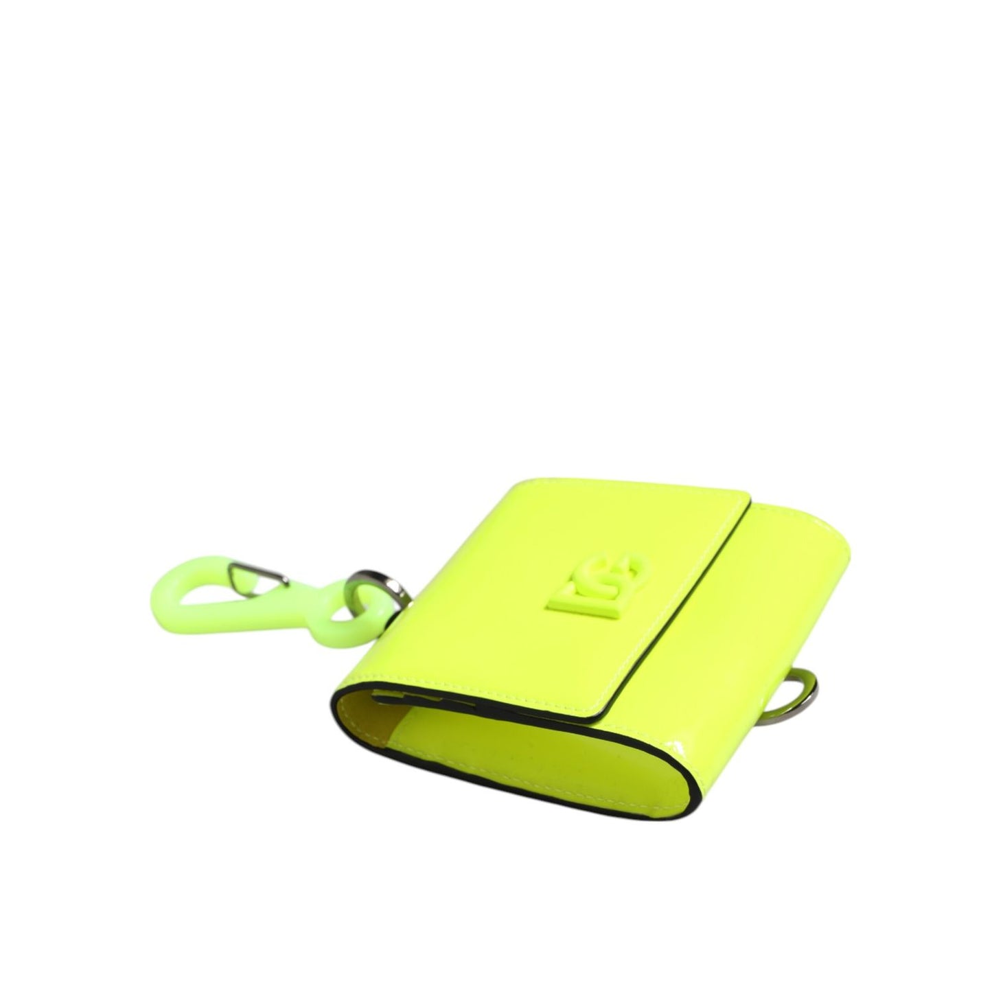 Dolce & Gabbana Yellow Green Bifold DG Logo Neck Strap Cardholder Wallet
