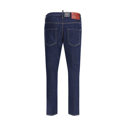 Dsquared² Blue Cotton Straight-Leg Jeans