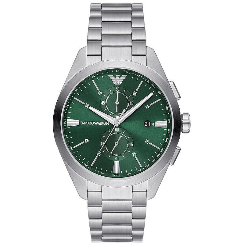 EMPORIO ARMANI MOD. AR11480 gent wristwatch with green dial, stainless steel case, mineral glass, quartz movement, water resistant to 5 ATM.