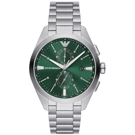 EMPORIO ARMANI MOD. AR11480 gent wristwatch in stainless steel with green dial, quartz movement, 43mm case, water resistant 5 ATM.