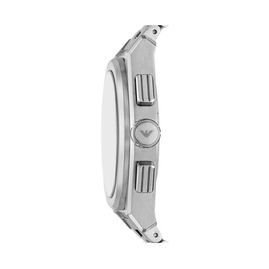 Side view of EMPORIO ARMANI WATCHES Mod. AR11640 wristwatch with a 43 mm case, designed for gentlemen, showcasing quality craftsmanship in official packaging.