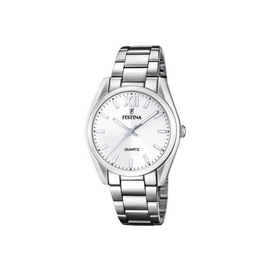 Alt Tag: FESTINA WATCHES Mod. F20622/1 silver quartz watch with stainless steel bracelet and white dial