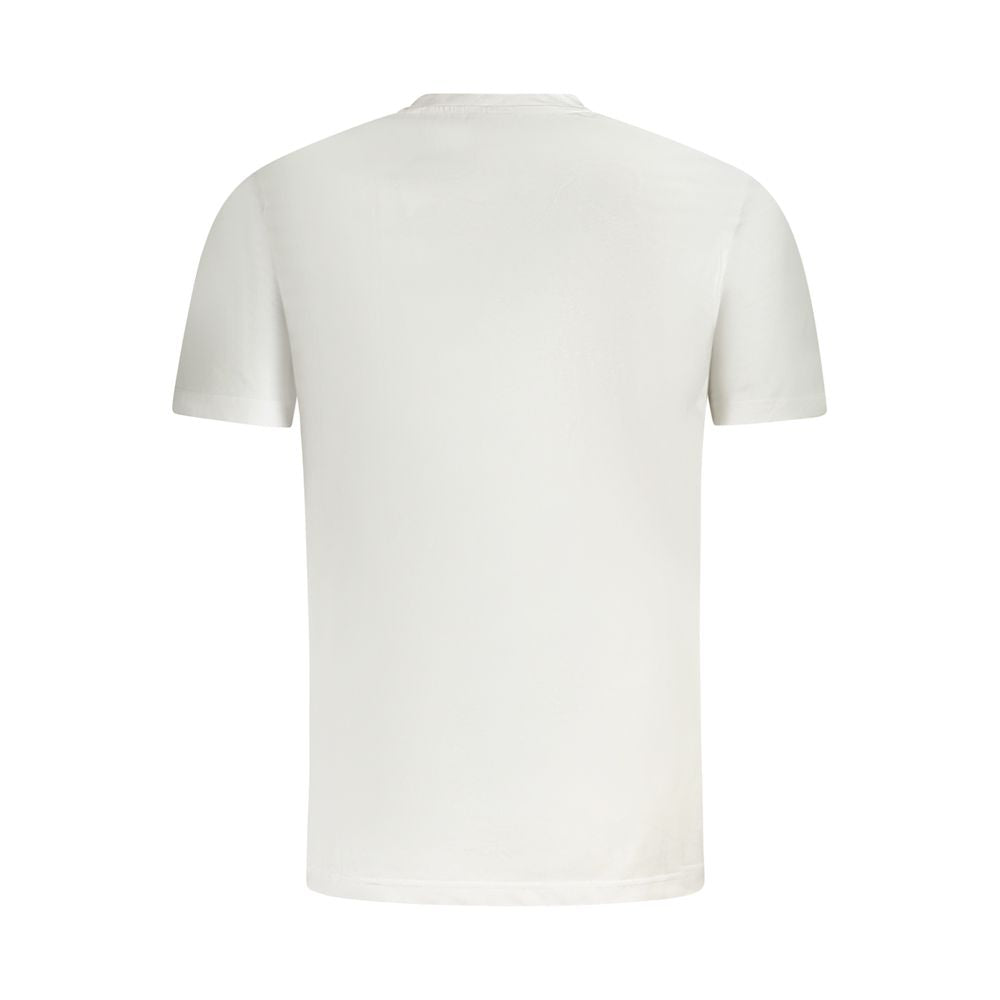 Fila White Cotton Men T-Shirt, back view, showing short sleeves and crew neck design with organic cotton material.
