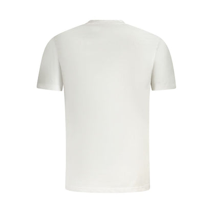 Fila White Cotton Men T-Shirt, back view, showing short sleeves and crew neck design with organic cotton material.